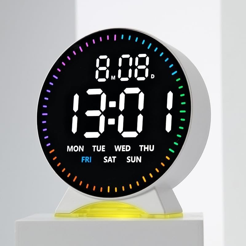 Digital Table Alarm Clock White