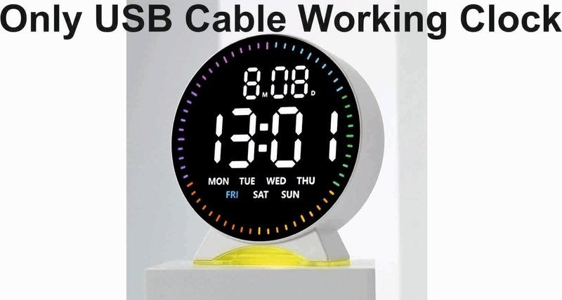Digital Table Alarm Clock White