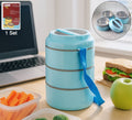 3 Layer Insulated Lunch Box Set With Handle  Strap - (Set)