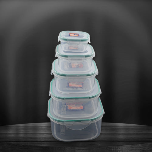 5498 Kitchen Containers Set Fridge Storage Boxes Plastic Containers For Kitchen Organizer Kitchen Accessories Items For Storage Organizer Snap-seal (Lunch Boxstorage Organizer) (5 Ps Set)