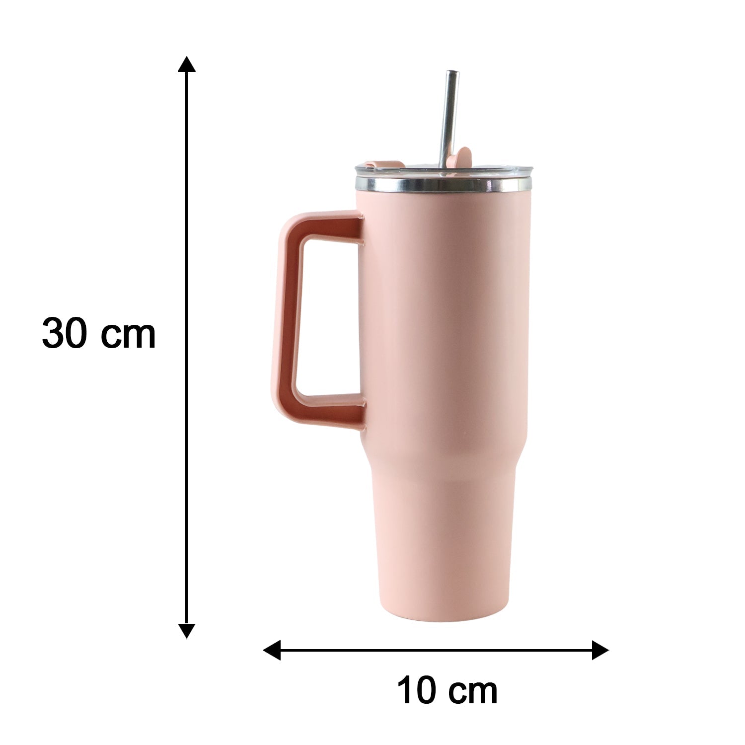 Konvex Hydra Insulated Travel Tumbler 1200 Ml With Handle Straw Pink (1 Pc)