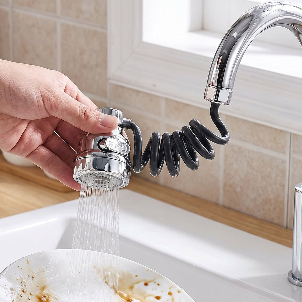 Flexible Kitchen Water Faucet Sprayer With Rotating Tap Head For Sink Use (1 Pc)