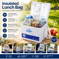Insulated Lunch Bag 16 × 19 × 21 cm | Thermal Cooler Bag with Zipper & Carry Handles for Office, School, Picnic & Travel (1 Pc)