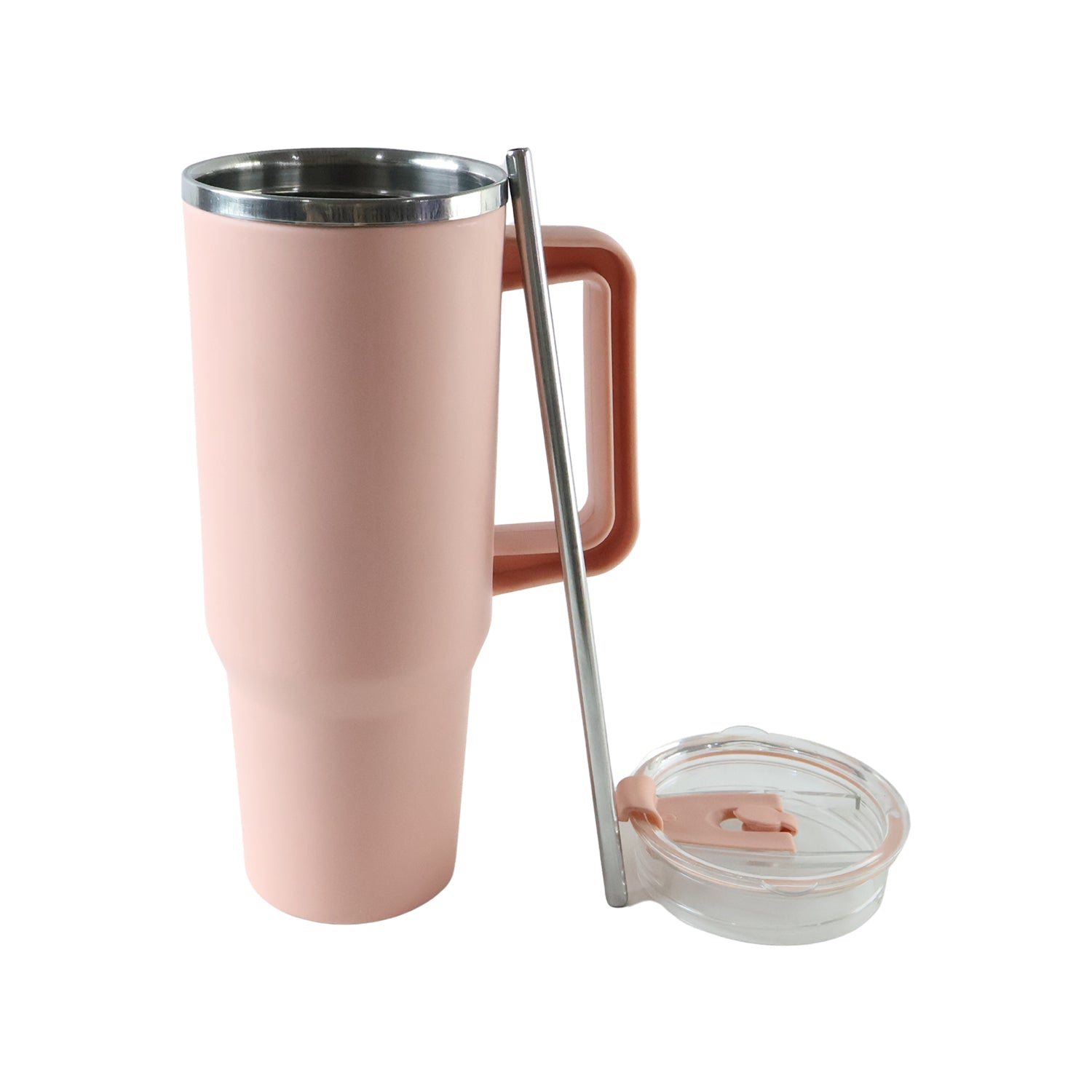 Konvex Hydra Insulated Travel Tumbler 1200 Ml With Handle Straw Pink (1 Pc)
